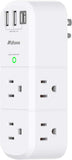 Surge Protector Outlet Extender 6 Outlets 4 USB Ports USB C 1800J Rotating Wall Plug White
