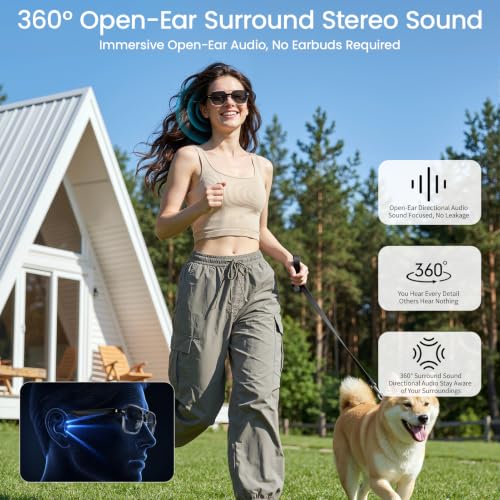 Aviator Smart Glasses for Men & Women, Audio Bluetooth Glasses, Wear Induction Power On/Off, Touch Control, Photochromic Lens, Smart Sunglasses,