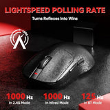 Aj199 Wireless Gaming Mouse Ultra-Lightweight 55G Tri-Mode Connection 24000 Dpi Paw3311 Sensor Carbon Fiber Shell 500Mah Battery 1K Polling Rate Durable & Anti-Slip Design Black