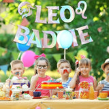 Leo Baddie Banner For July August Birthday Party Decorations, Glitter Iridescent Zodiac Leo Birthday Banner For Horoscope, Astrology Bday Party Decor, Ideas, Jokes And Favors (Iridescent)