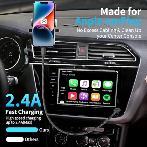 1.5 Foot Lightning Cable, [MFi Certified] 3Pack 1.5ft iPhone Charging Cable for Car Braided Fast Charging Short USB to Lightning Cable for iPhone 14