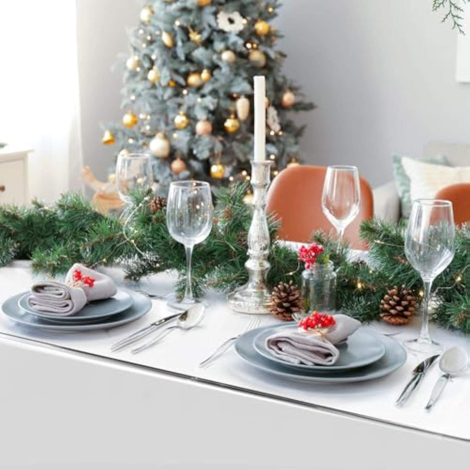 3 Pack Shiny Silver Foil Plastic Tablecloths for Party Decor, 54x108 Inches