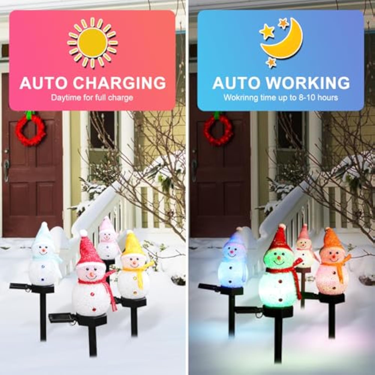 Outdoor Christmas Decorations 2025-Christmas Light Stakes For Yard-Snowman Solar Lights-Snowman Christmas Ornaments For Yard Garden Lawn Landscape Patio Walkway Decor