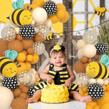 Bumble Bee Balloon Garland Kit,Yellow Coffee Black And Beige Bee Balloon Arch For Sweet Honey Bee Baby Showers,Gender Reveal Mama To Bee Party Fall Wedding Birthday Party Supplies