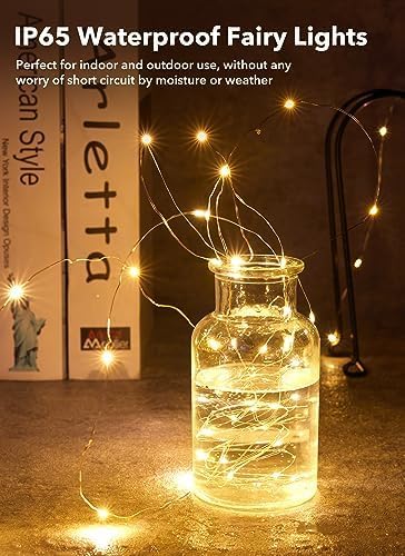 12 Pack Battery Operated Fairy Lights 7FT 20 LED Waterproof Silver Wire Firefly Lights for Wedding Centerpieces Ramadan Decor