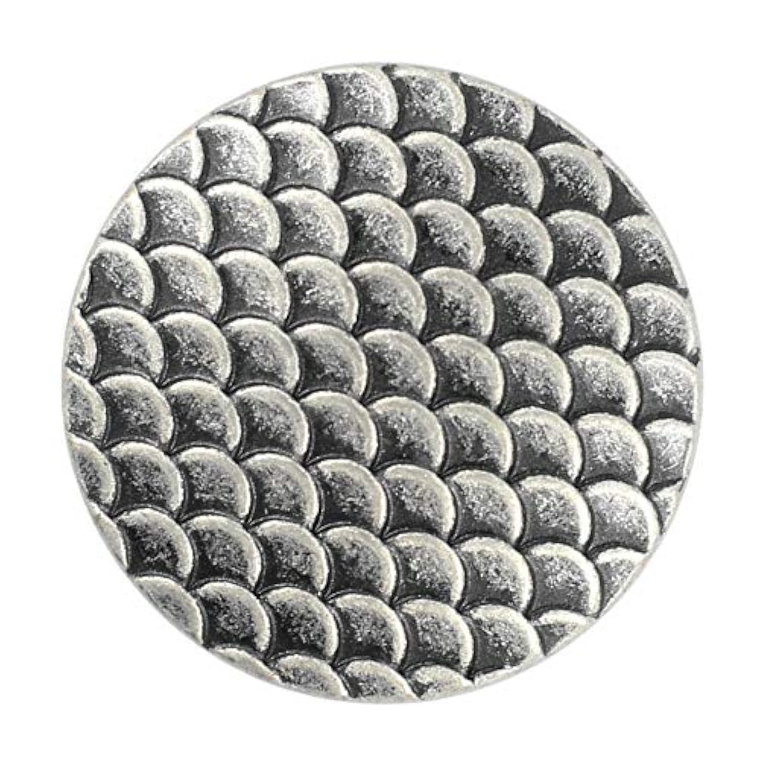 10 Pieces Dragon Scales Metal Shank Buttons. 23Mm (7/8 Inch) (Antique