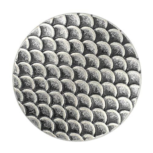10 Pieces Dragon Scales Metal Shank Buttons. 23Mm (7/8 Inch) (Antique