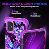 For Galaxy A51 5G Case,Glow In The Dark Three Layer Heavy Duty Shockproof Full Body Hard Plastic Bumper+Soft Silicone Protective Case For Samsung Galaxy A51 5G,Amaranth Dark