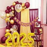Graduation Decorations Maroon Gold 2025/Burgundy Graduation Party Decorations Burgundy Black Gold Balloons Fsu/Class Of 2025/Wizard Party/Birthday