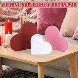 3 Pcs Valentines Day Decor Wooden Heart Sign Rustic Farmhouse Tabletop Centerpiece Red Pink White Table Decorations For Tiered Tray Home Kitchen Bedroom Couple Gifts