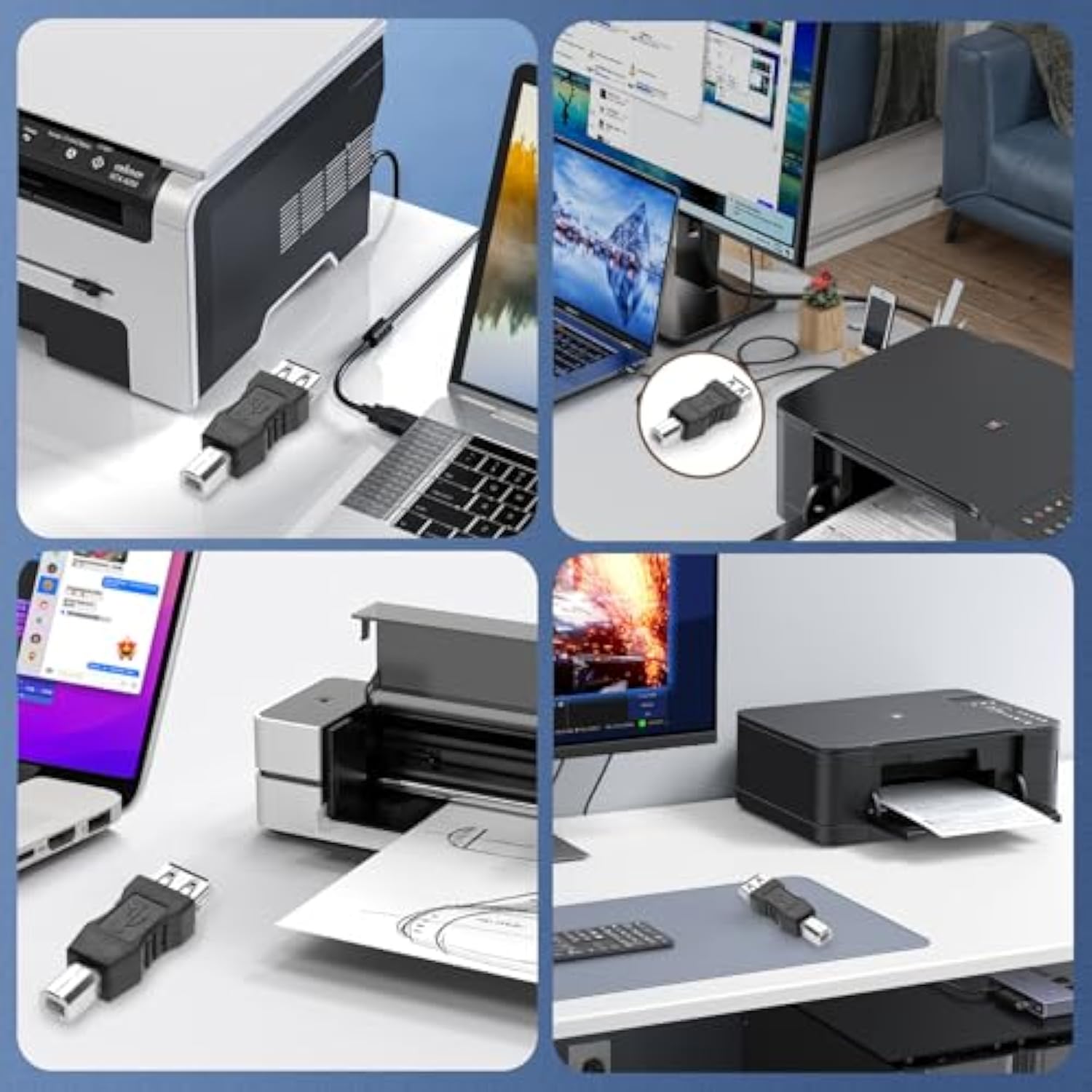 Usb A To B Adapter Usb 2.0 A Female To Usb B Male Printer Converter Connector