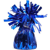 Blue Balloon Weights - 4.5 In H X 2.5 In Dia, 6 Oz, Metallic Foil, Pack Of 15 - Table Weights