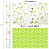 Animal Wrapping Paper, Reversible Dot Design Gift Wrap For Baby Shower, Birthday, Valentines, Mothers Day, Graduation, Wedding, Fathers Day, Christmas (17 Inch X 32.8 Feet)