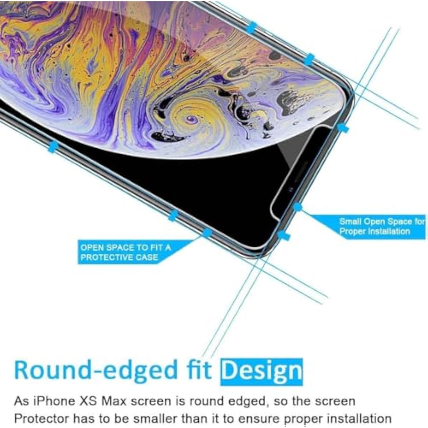 3 Pack Designed For Iphone 11 Pro Max And Iphone Xs Max Screen Protector (6.5"), Enhanced Tempered Glass Protection, Case Friendly, Ultra Resistant