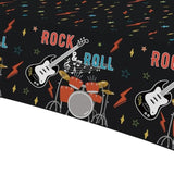 Rock And Roll Party Decorations Tablecloth, 3Pcs Disposable Rockstar Music Guitar Theme Rock N Roll Party Supplies Tablecover For Birthday Baby Shower, 86In X 55In