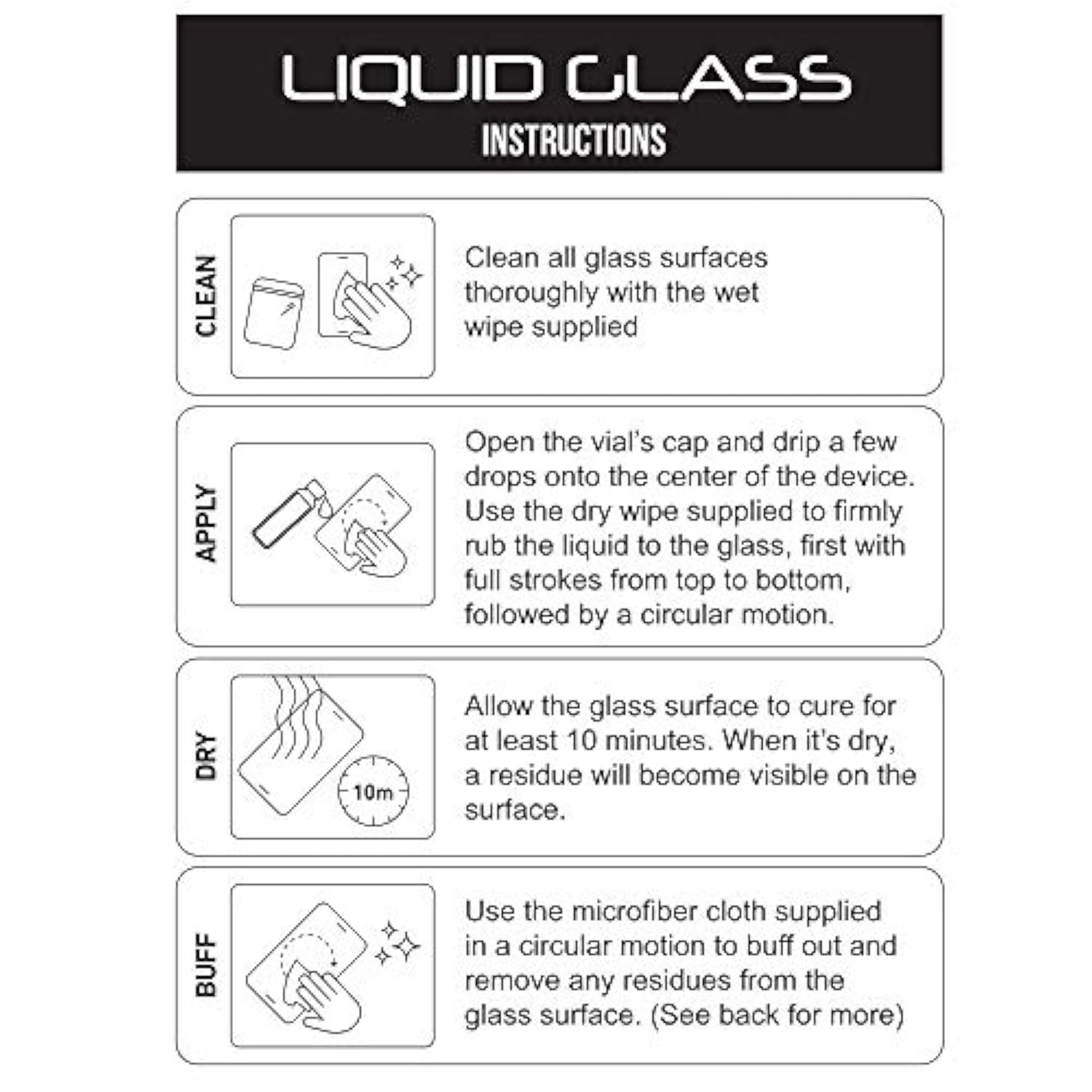 Liquid Glass Screen Protector Universal for Smartphones Tablets and Smartwatches (4-Pack)