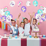 45 Pieces Unicorn Latex Balloons Rainbow Birthday Party Decorations Purple Pink Blue Confetti Balloons Supplies For Unicorn Theme Birthday Baby Shower Wedding Party Garland Decoration