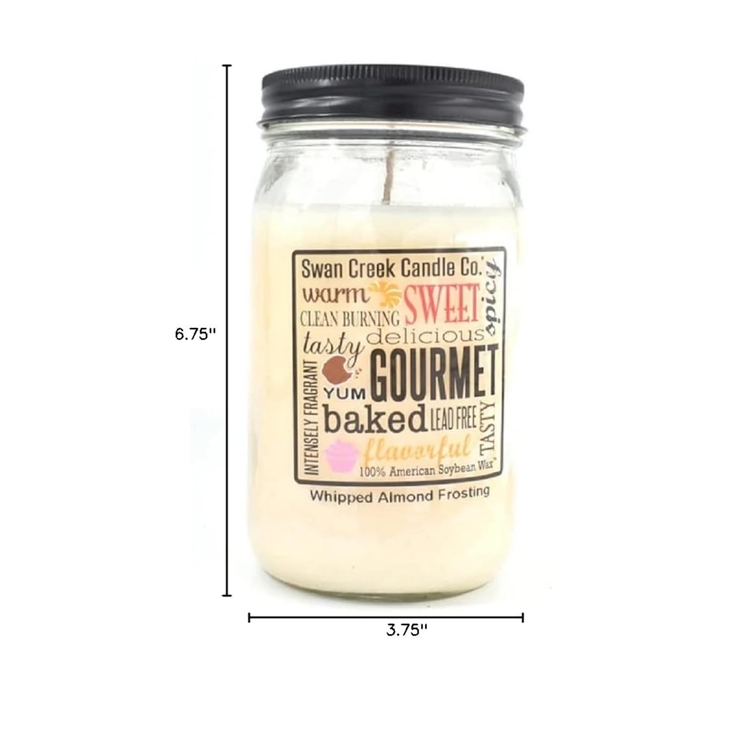 24 Ounce Whipped Almond Frosting Jar Candle 18369