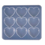 Heart Shape Epoxy Mold 9Pcs 5.2 X 4.2Cm Diy Resin Casting Jewelry Love Heart Keychain Pendant Making Silicone Mold