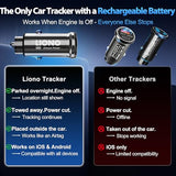 Car Gps Tracker & Charger With Built-In Rechargeable Battery, Gps Tracker For Vehicles, Hidden Car Tracker For Anti-Theft & Parking Location, For Family& Fleets, No Monthly Fee, No Sim, Ios Only