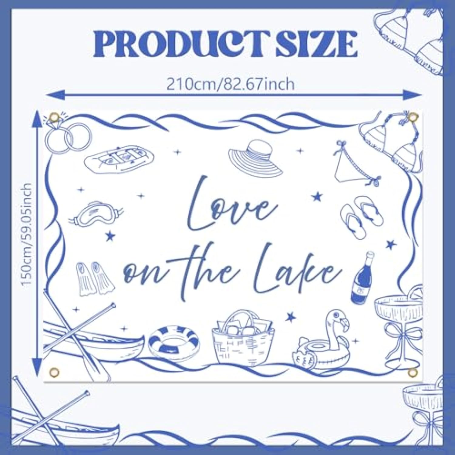 Love on the Lake camping bachelorette party backdrop 7x5ft for photos