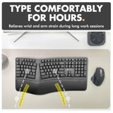 Ergonomic Keyboard Wireless - Your Comfort Matters - Full Size Rechargeable 2.