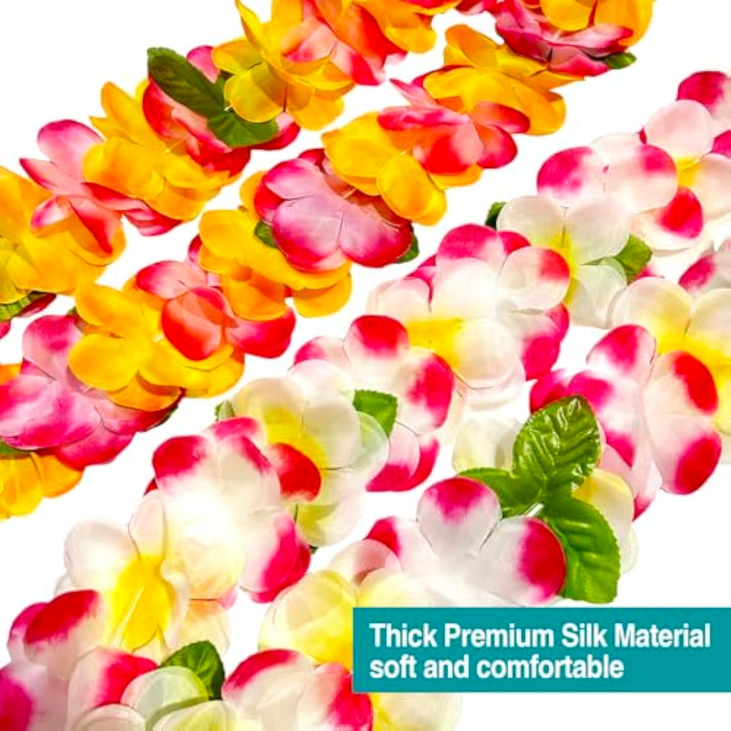 6 Count Thickened Hawaiian Leis, Perfect Luau Party Supplies For Summer Beach Vacations, Essential Party Decorations For Birthday, Graduation, And Wedding Celebrations