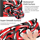 Fluid Pattern Desk Mat Marbled Design Desk Pad,Gaming Mouse Pad With Seamed Edges,Waterproof Large Mouse Pad,Non-Slip Rubber Base Xl Gaming Mousepad,31.5X11.8 In Computer Mat Keyboard Pad Red-Black