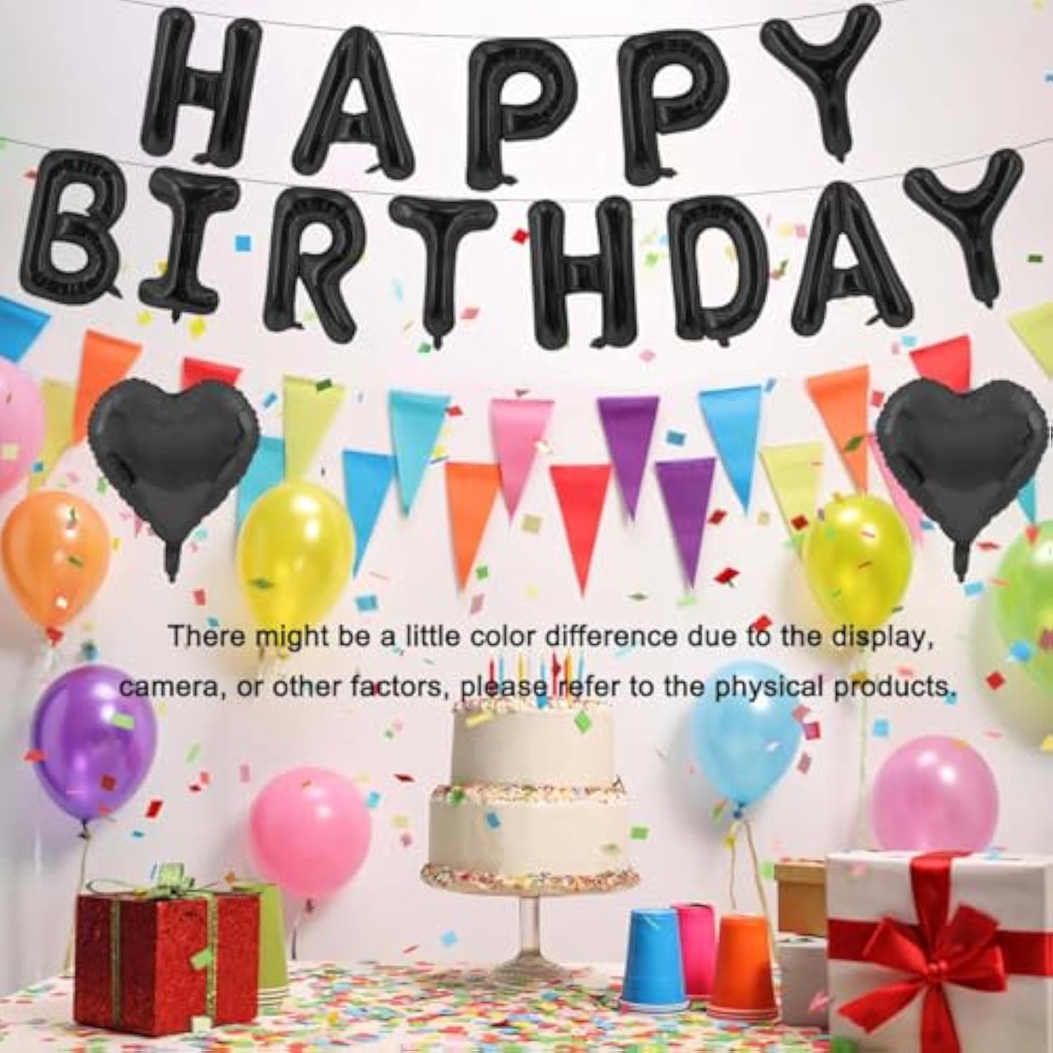 Black Happy Birthday Balloons Banner Foil Balloons Letters Bachelorette Balloon For Black Themed Party Decoration Supplies Halloween Birthday Decoration Decor Ballons Arch Kits Party Balloon Set 15Pcs