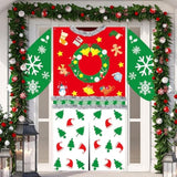 Large Christmas Ugly Sweater Door Banner in Red Green for Holiday Party Decor