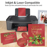 Red Shimmer Cardstock 8.5 X 11 Paper, 24 Sheets 80Lb Red Card Stock Printer Paper For Christmas, Invitations, Certificates, Valentines Day, Card Making