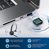 Bluetooth Headset, Wireless Headphone With Ai Noise-Canceling Microphone On Ear Wireless Headset With Usb Dongle For Computer Office