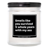 You Nique Designs 5 Year Marriage Anniversary Candle 9Oz, 5 Year Anniversary Ideas For Her, Him, Men, Women, 5Th Gifts For Husband, Wife, 5 Year Wedding (Mahogany Teakwood)