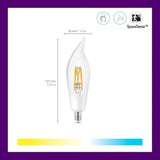40W BA11 Tunable White Filament LED Smart Candle Bulb E12 Matter Compatible 1 Pack
