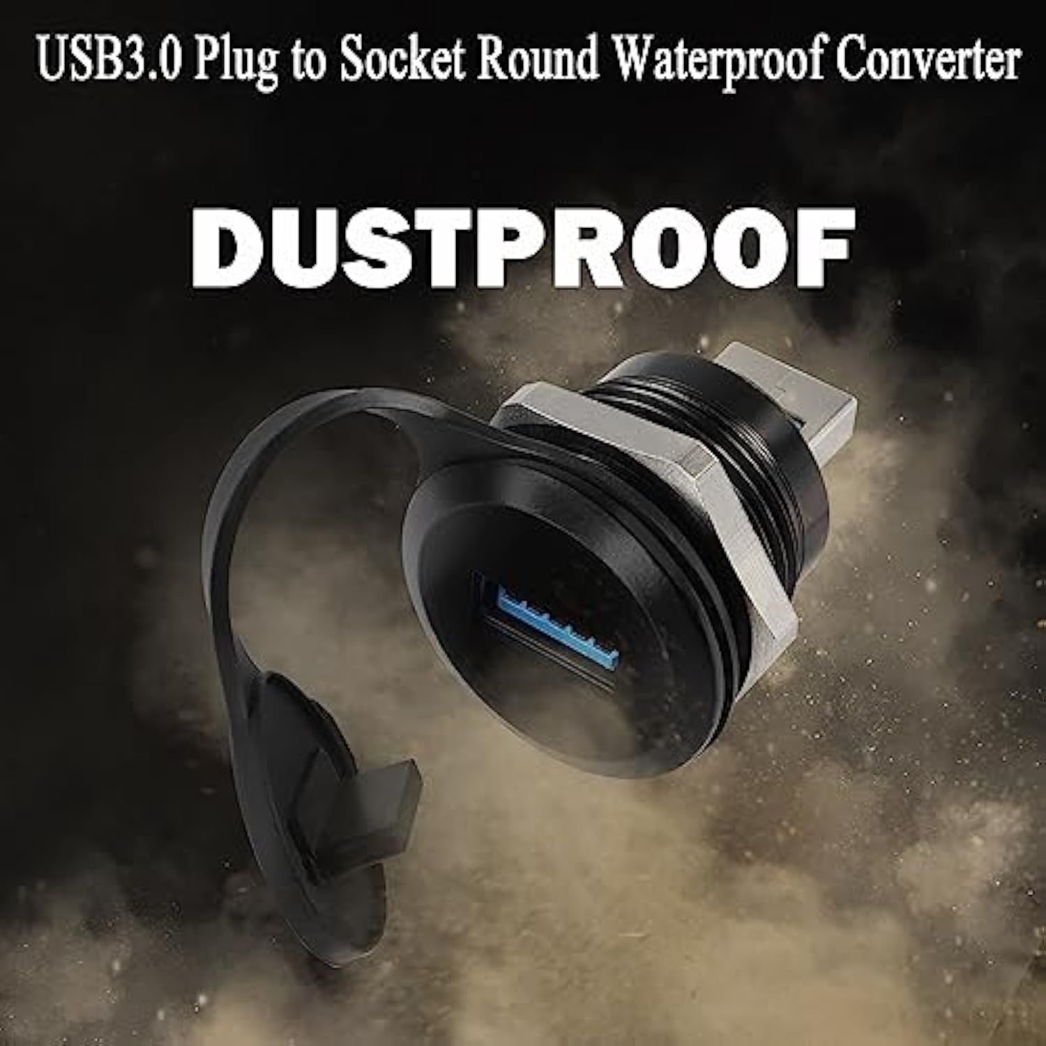 Usb3.0 Male To Female Threaded Fixing Adapter 5Gbps Usb3.0 Plug To Socket Roun