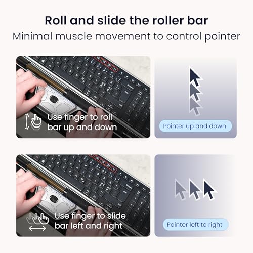 Rollermouse Red Ergonomic Mouse For Shoulder Forearm Wrist Strain Relief For Rsi Carpal Tunnel Centered Rollerbar 6 Customizable Buttons 10 Speed Settings Mac/Pc Compatible Wireless - Regular