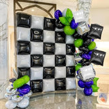 19" Black & Pearl White Square Foil Balloons – Arch Kit for Wedding, Birthday, Party Décor