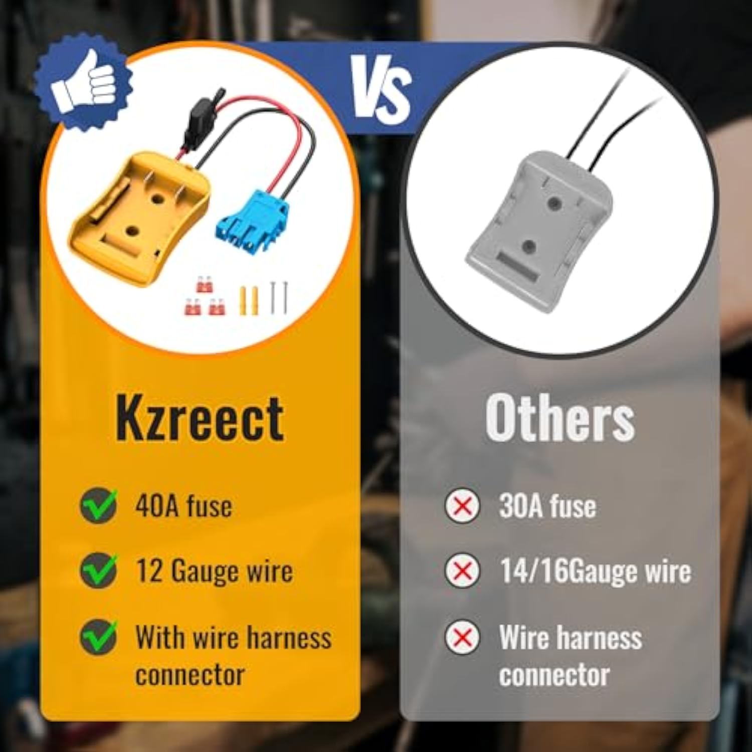 Battery Adapter Compatible With Dewalt 20V Battery, Conversion Kit With Fuse Holder And Wire Harness Connector Compatible With With Peg-Perego Kids Ride-On Toy