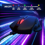 Redragon M695 Wired Gaming Mouse, 24,000 Max DPI Optical Gaming Mice with 7 Programmable Buttons, Ergonomic Natural Grip Build, Software Supports DIY Keybinds & DPI, Black