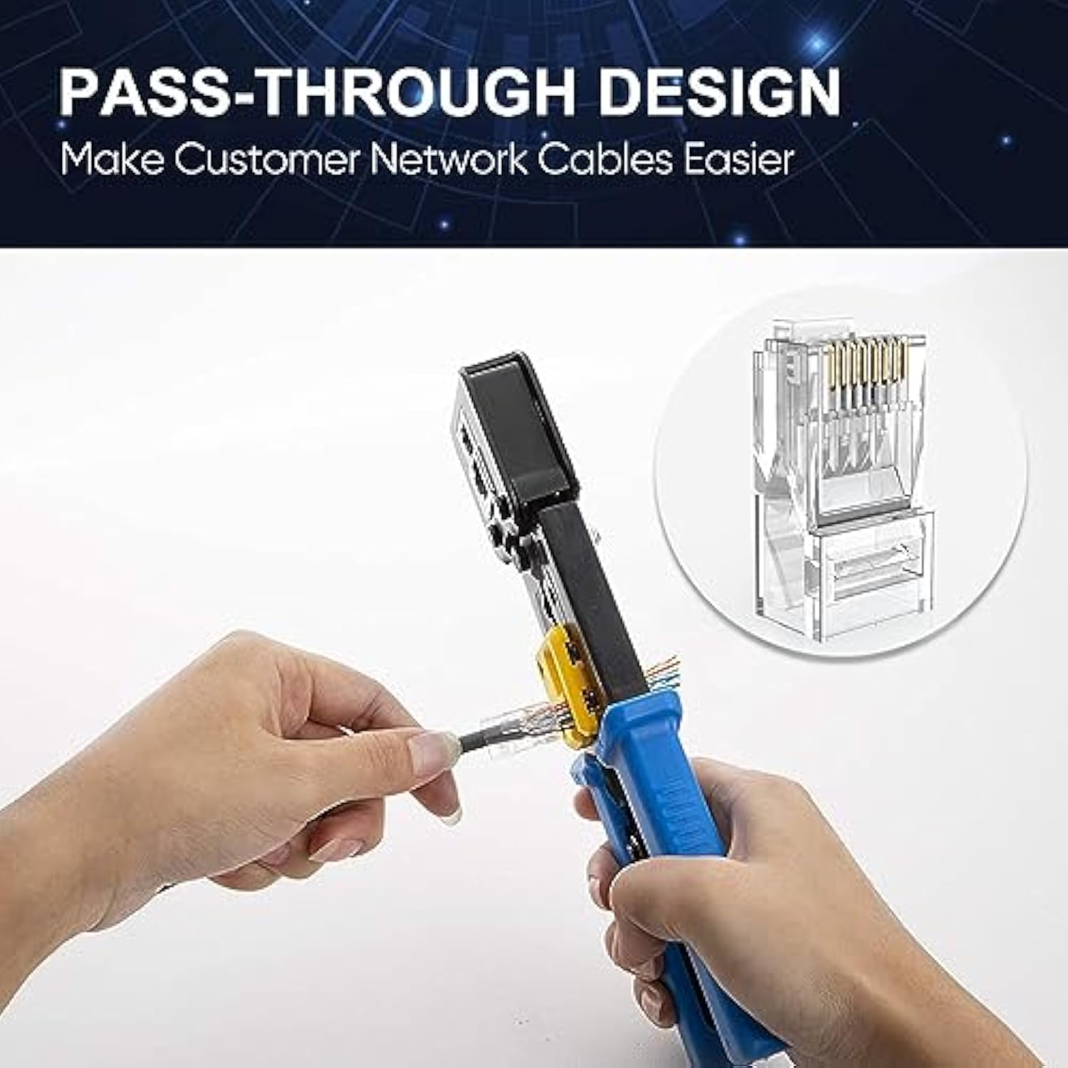 CableCreation RJ45 Pass Through Connectors, 100-Pack Cat6/Cat5e Gold Plated Mo