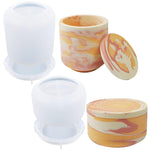2 Pcs Large Jar Resin Molds Box With Lid Silicone Creative Pot Molds For Epoxy Jewelry Trinket Candle Holder Organizer Mold Plant Mold Diy Resin Concrete Crafts Home Decor