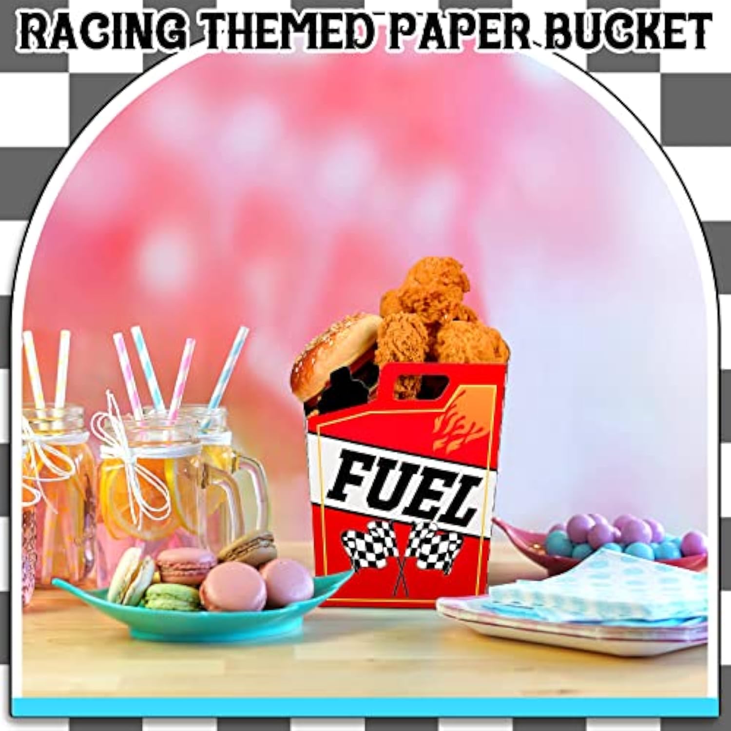 12 Pcs 7.1'' X 5.5'' Big Race Car Centerpieces Bucket Racing Birthday
