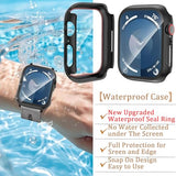 [2 Pack] Waterproof Case for  Watc SE 3/SE(2nd Gen)/SE Series 6 5 4 44mm with Tempered Glass Screen Protector, Full Coverage Protective Hard PC