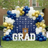 Navy Blue Balloon Garland Kit - 100Pcs Blue And White Balloons With Gold And Star Foil Balloons - Perfect For Blue Parties And Celebrations