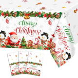 3 Pcs Merry Christmas Tablecloth Christmas Party Table Cover Santa Snowman Gingerbread Table Cloth For Xmas Holiday Party Decorations 108 X 54 Inch