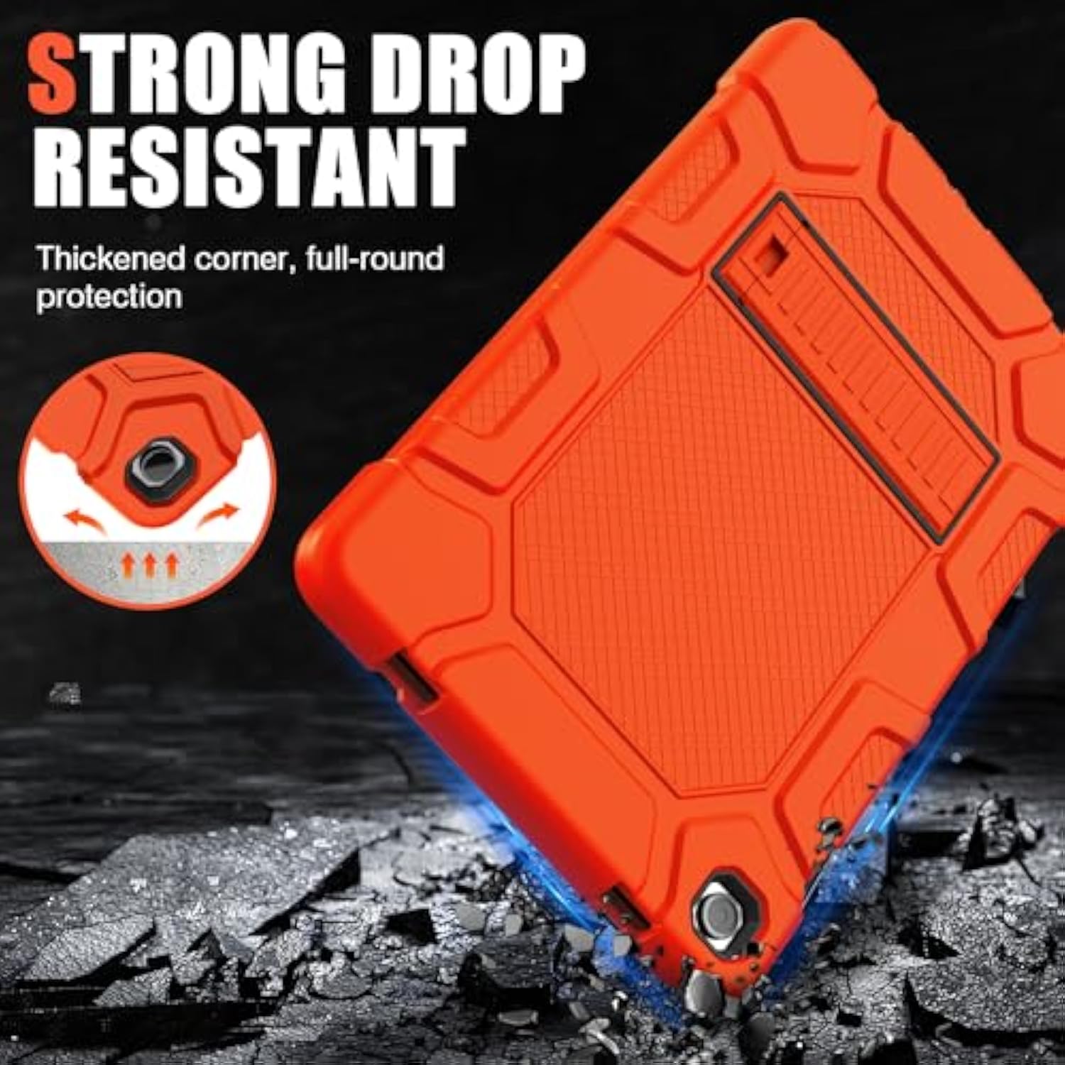 Case For Samsung Galaxy Tab A9+/A9 Plus 11” 2024 Model (Smx210/X216/X218), Heavy Duty Shockproof Rugged High Impact Protective Case, Orange