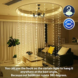 300Led Fairy Curtain Lights, 9.8X9.8Ft Tangle-Free Usb Plug In 8 Modes Timer Christmas String Hanging Lights With Remote
