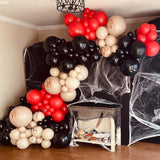 Halloween Balloon Arch Kit – Black Red Apricot with Spider & Blood Balloons