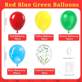 Red Yellow Blue Green Balloons, 60Pcs 12 Inch Latex Bailoons Colourful Confetti Bailoons For Baby Shower Carnival Circus Birthday Party Decorations