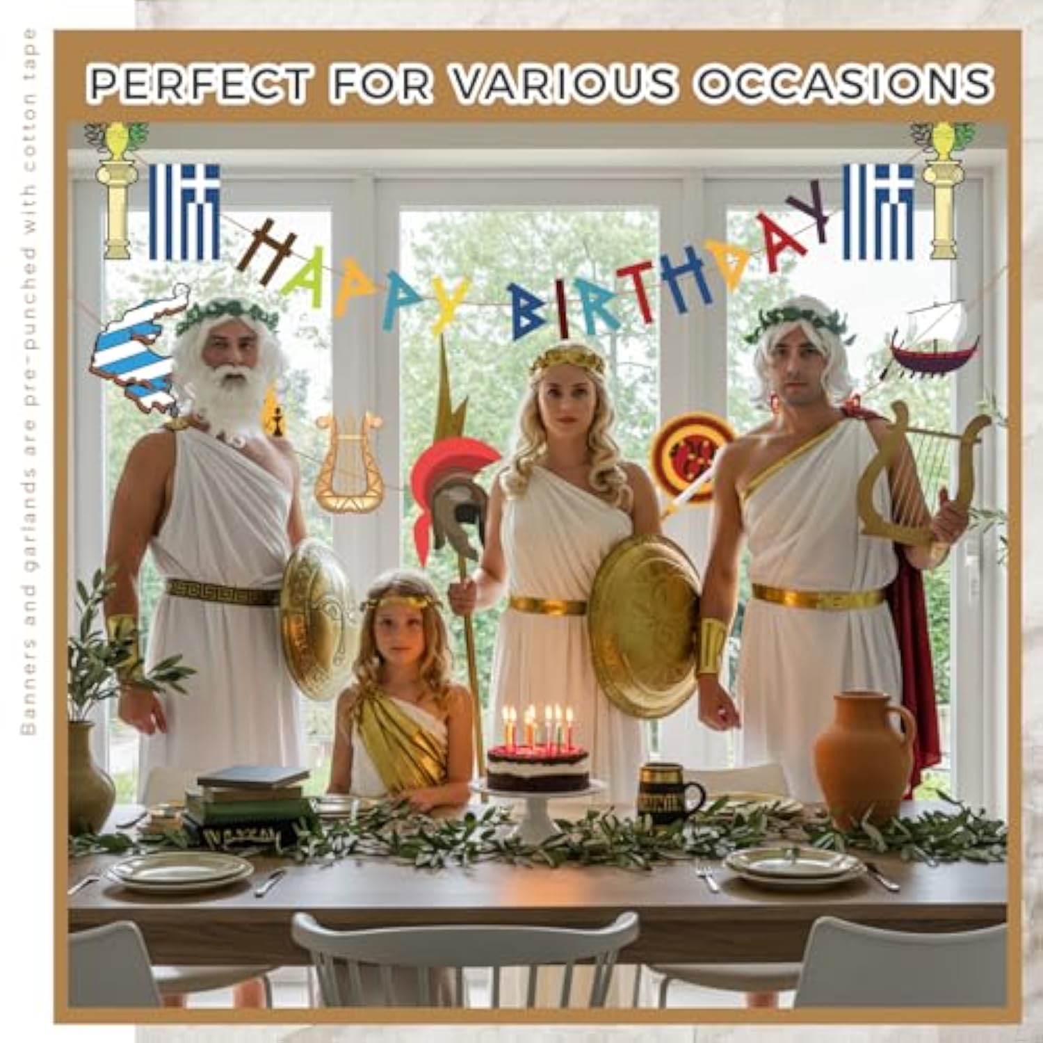 26 Pcs Greek Mythology Birthday Banners Ancient Greek Party Banners Hanging Decors Greece Mythology Gods Percy Jackson Birthday Decor Ancient Greece Culture Party Supplies